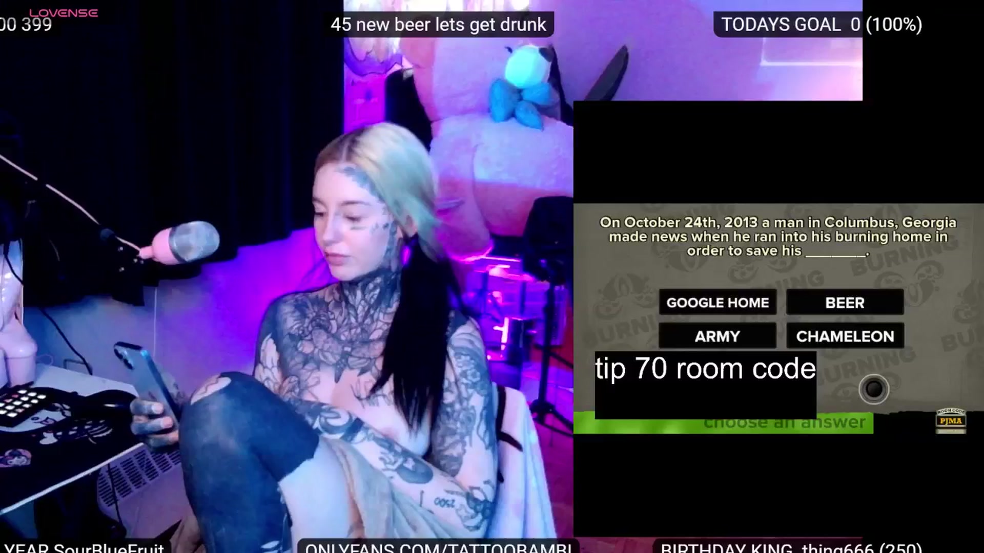 Gallery image thumbnail from Tattoobambi's myfreecams stream on, 07/12/2024, 24:06 image 17 of 20