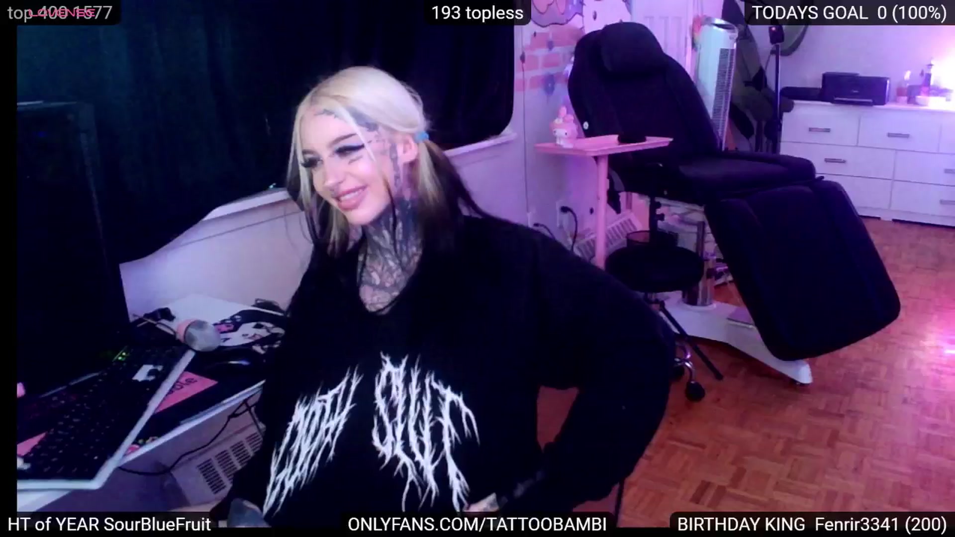 Gallery image thumbnail from Tattoobambi's myfreecams stream on, 08/23/2024, 01:03 image 7 of 20