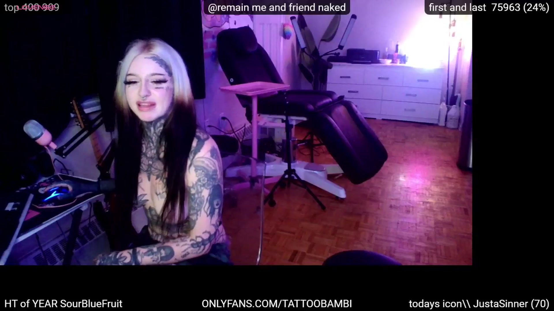 Gallery image thumbnail from Tattoobambi's myfreecams stream on, 09/16/2024, 08:08 image 13 of 20