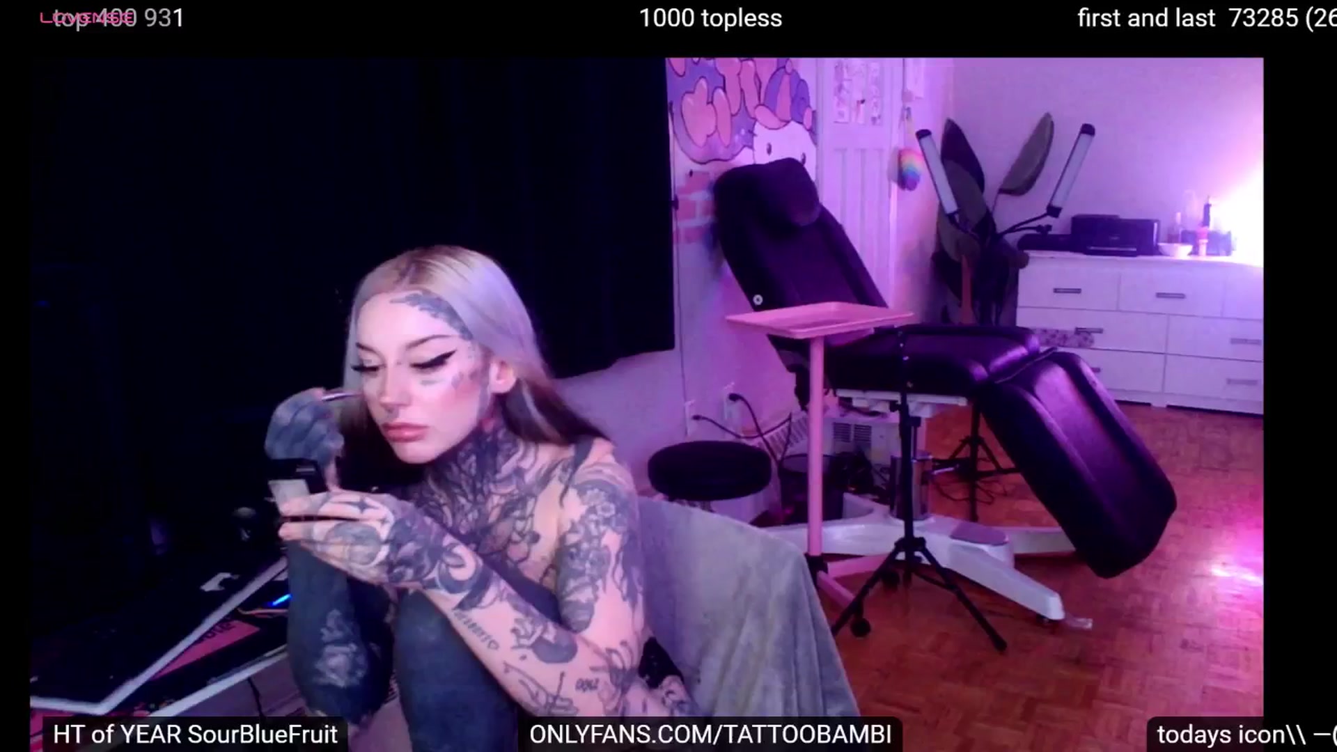 Gallery image thumbnail from Tattoobambi's myfreecams stream on, 09/20/2024, 24:54 image 11 of 20