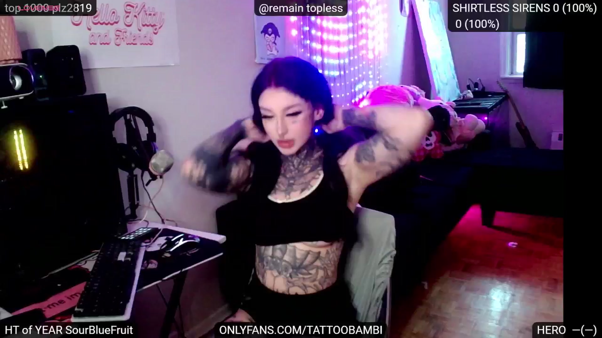 Gallery image thumbnail from Tattoobambi's myfreecams stream on, 11/08/2024, 22:24 image 1 of 20