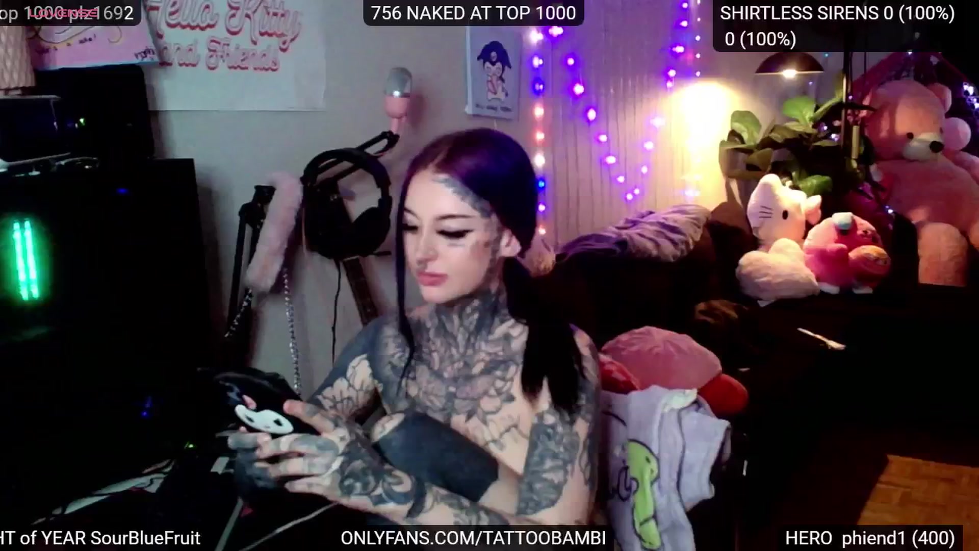 Gallery image thumbnail from Tattoobambi's myfreecams stream on, 12/04/2024, 04:34 image 18 of 20
