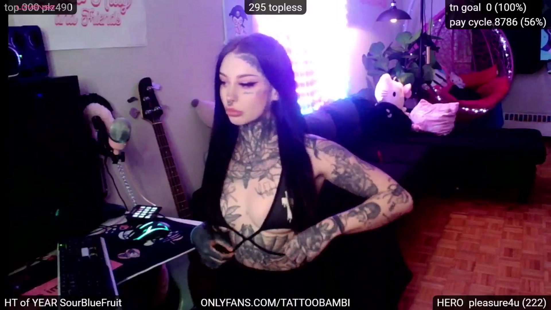 Gallery image thumbnail from Tattoobambi's myfreecams stream on, 12/22/2024, 01:01 image 5 of 20
