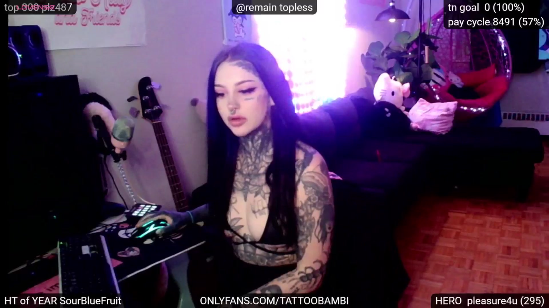 Gallery image thumbnail from Tattoobambi's myfreecams stream on, 12/22/2024, 01:01 image 6 of 20