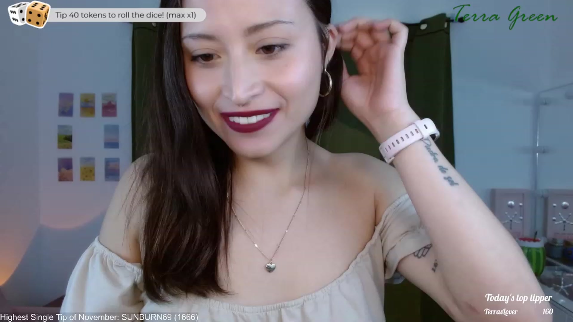 Gallery image thumbnail from TerraGreen's myfreecams stream on, 11/06/2023, 20:32 image 12 of 20