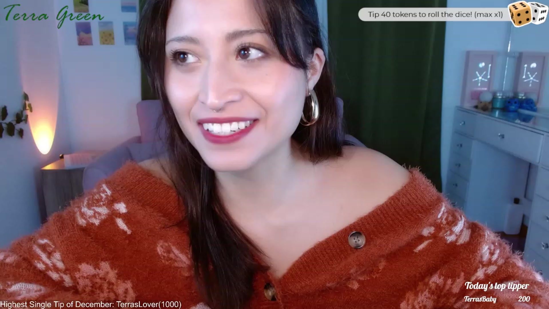 Gallery image thumbnail from TerraGreen's myfreecams stream on, 12/05/2023, 20:03 image 14 of 20