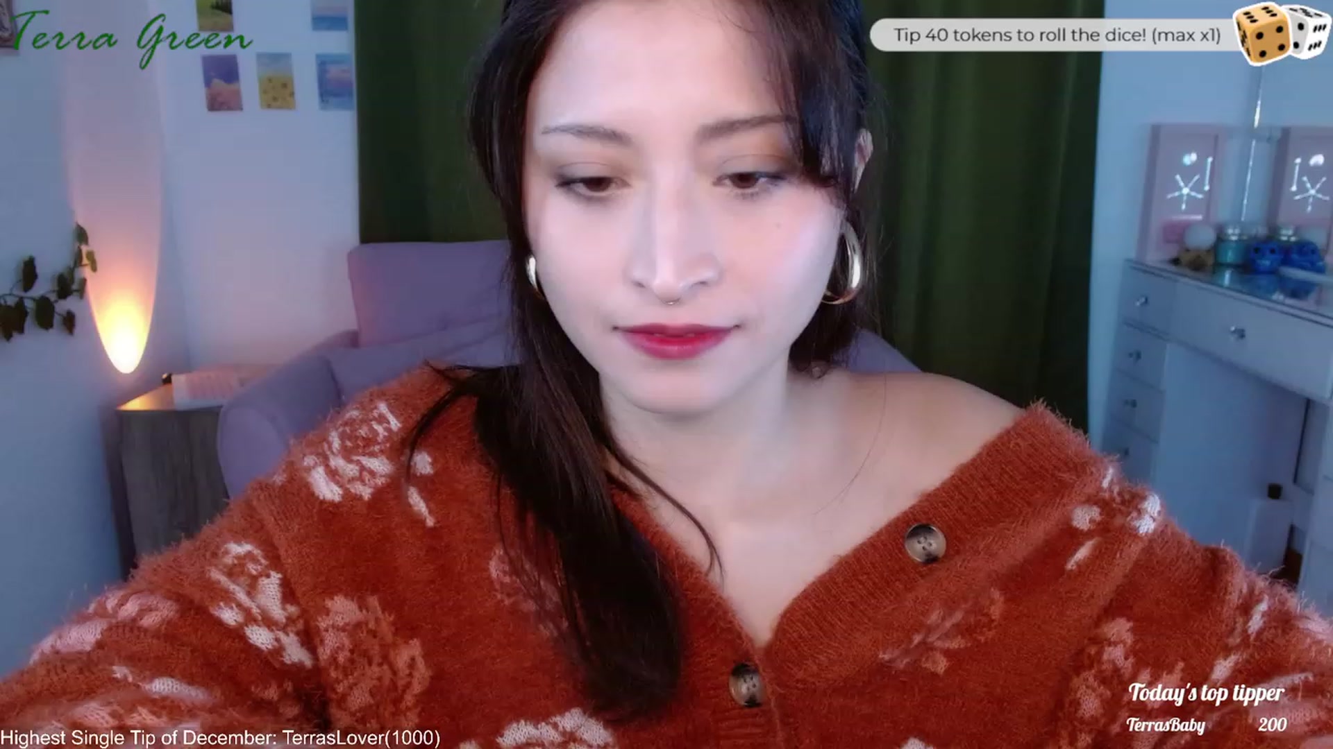 Gallery image thumbnail from TerraGreen's myfreecams stream on, 12/05/2023, 20:03 image 6 of 20