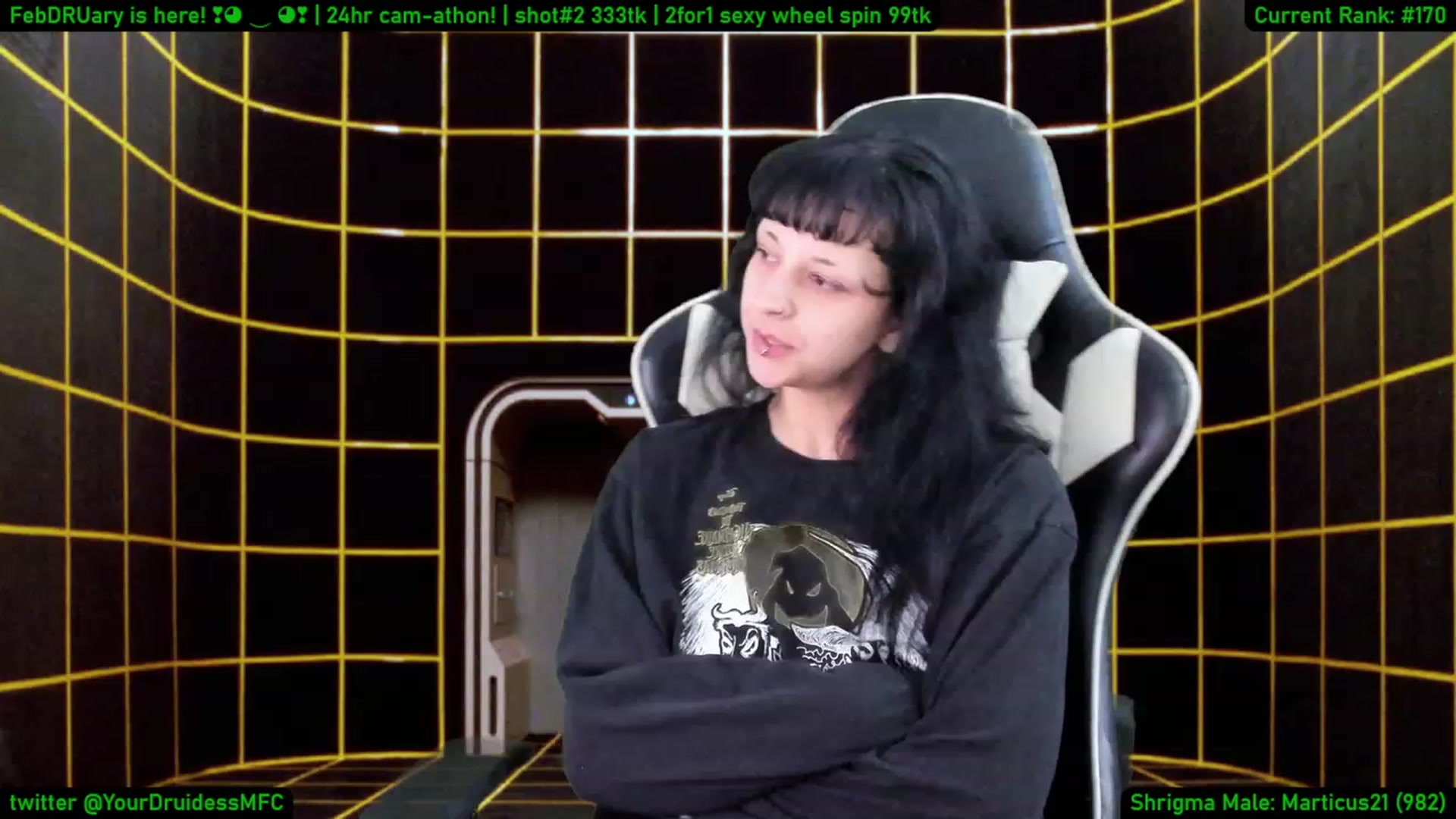 Gallery image thumbnail from YourDruidess's myfreecams stream on, 02/01/2023, 11:38 image 1 of 20