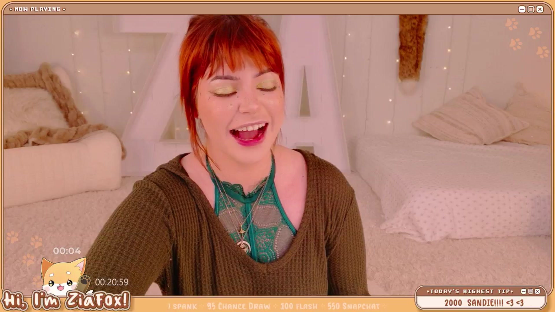Gallery image thumbnail from ZiaFox's myfreecams stream on, 04/11/2026, 01:00 image 4 of 20