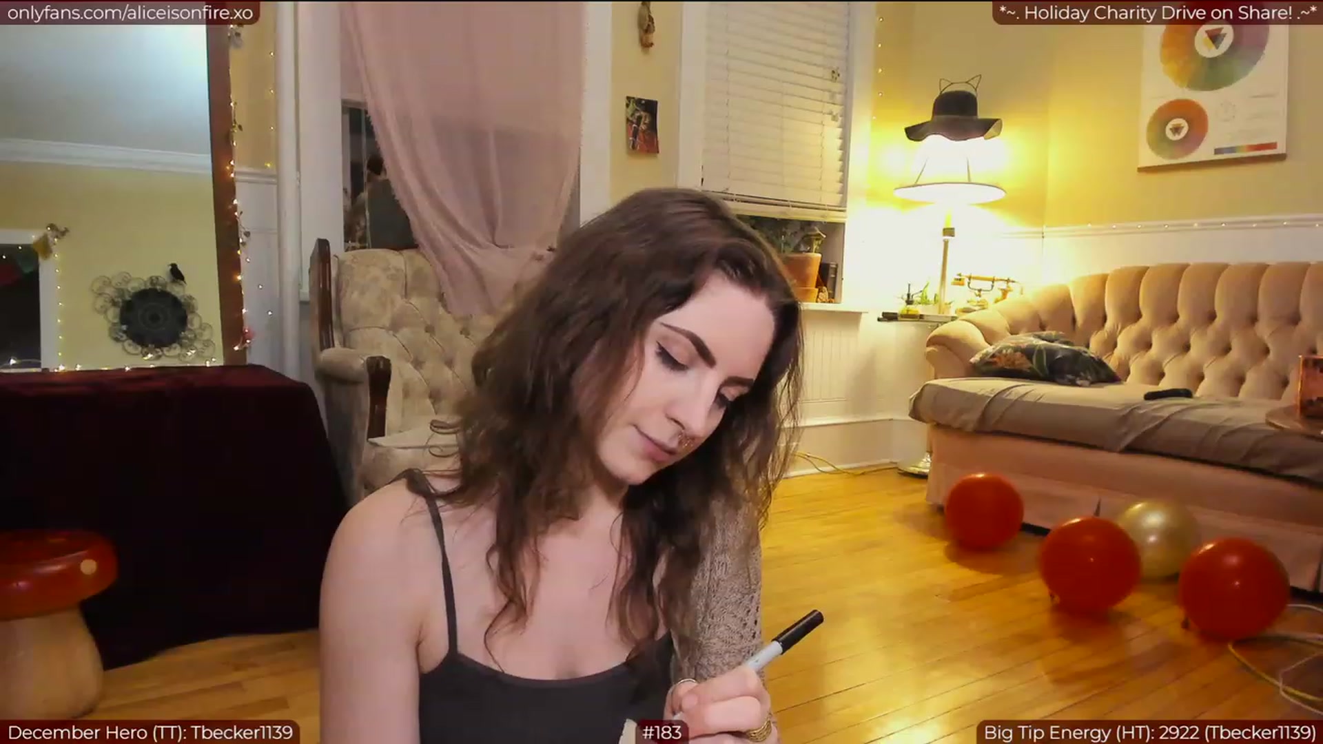 Gallery image thumbnail from aliceisonfire's myfreecams stream on, 12/09/2022, 09:45 image 10 of 20