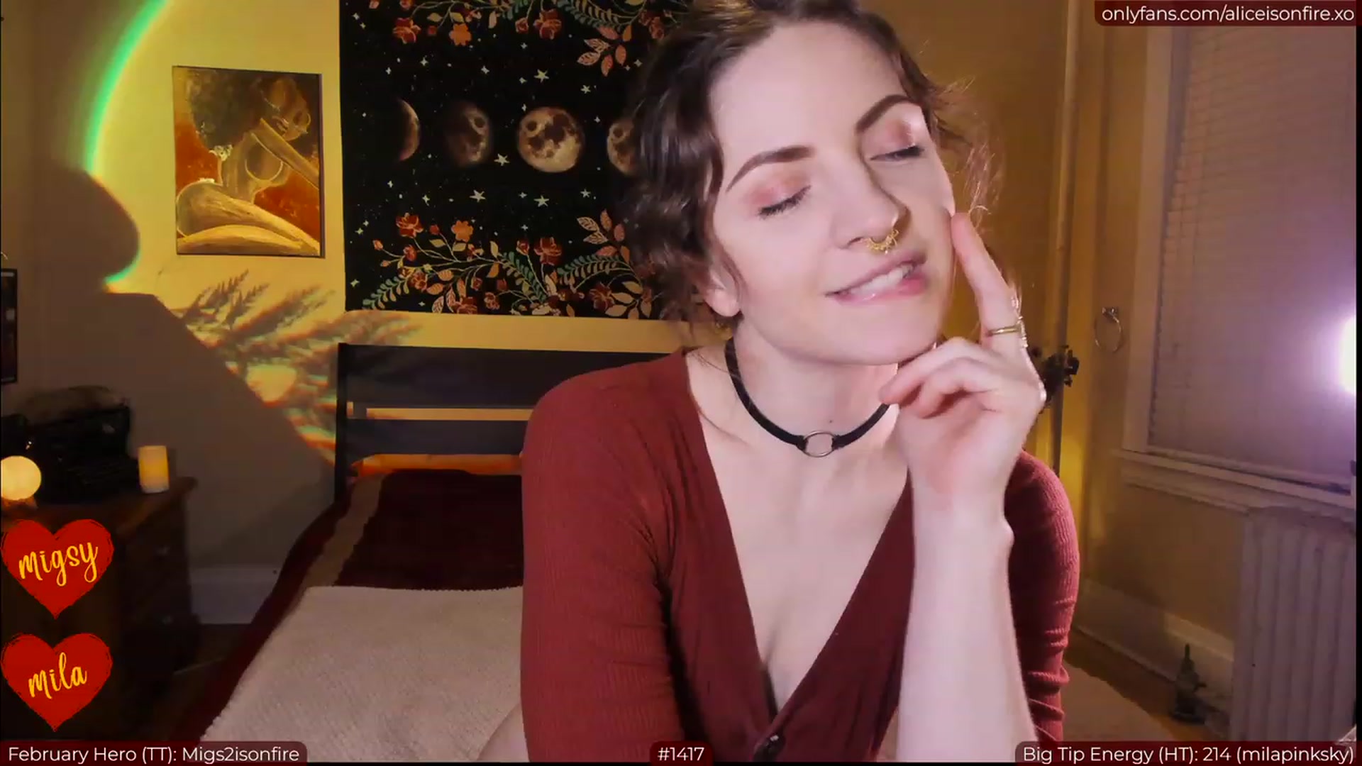Gallery image thumbnail from aliceisonfire's myfreecams stream on, 02/02/2023, 06:46 image 6 of 20