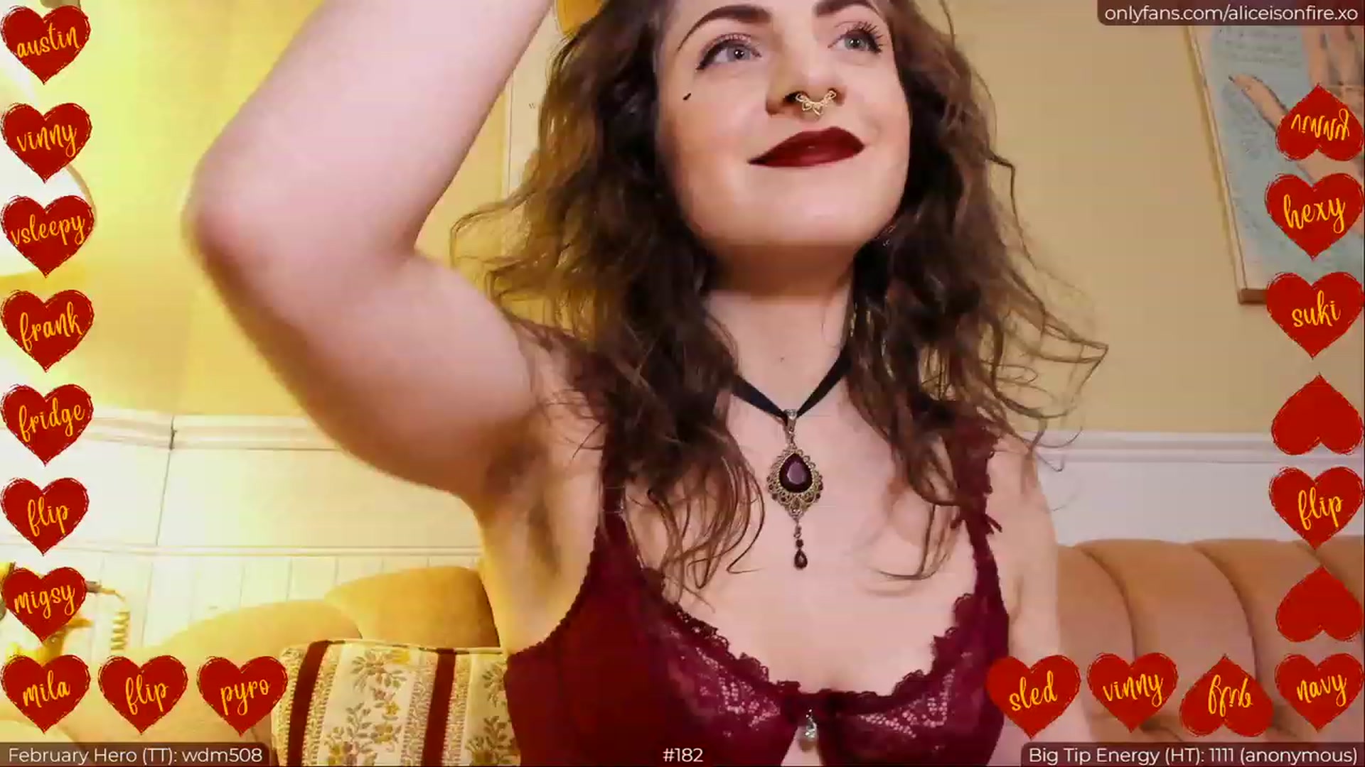 Gallery image thumbnail from aliceisonfire's myfreecams stream on, 02/15/2023, 09:13 image 8 of 20
