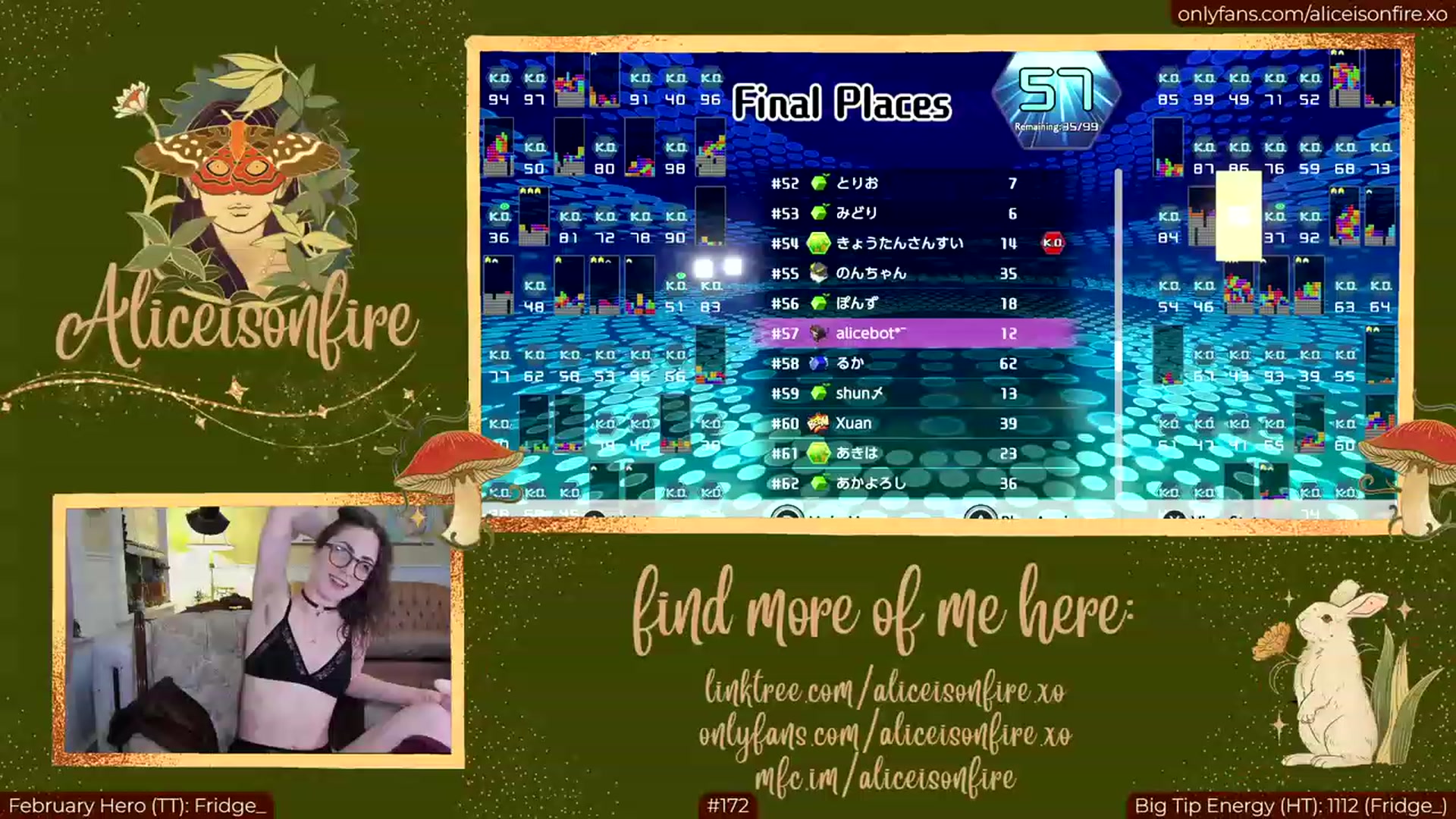 Gallery image thumbnail from aliceisonfire's myfreecams stream on, 02/27/2023, 09:29 image 17 of 20