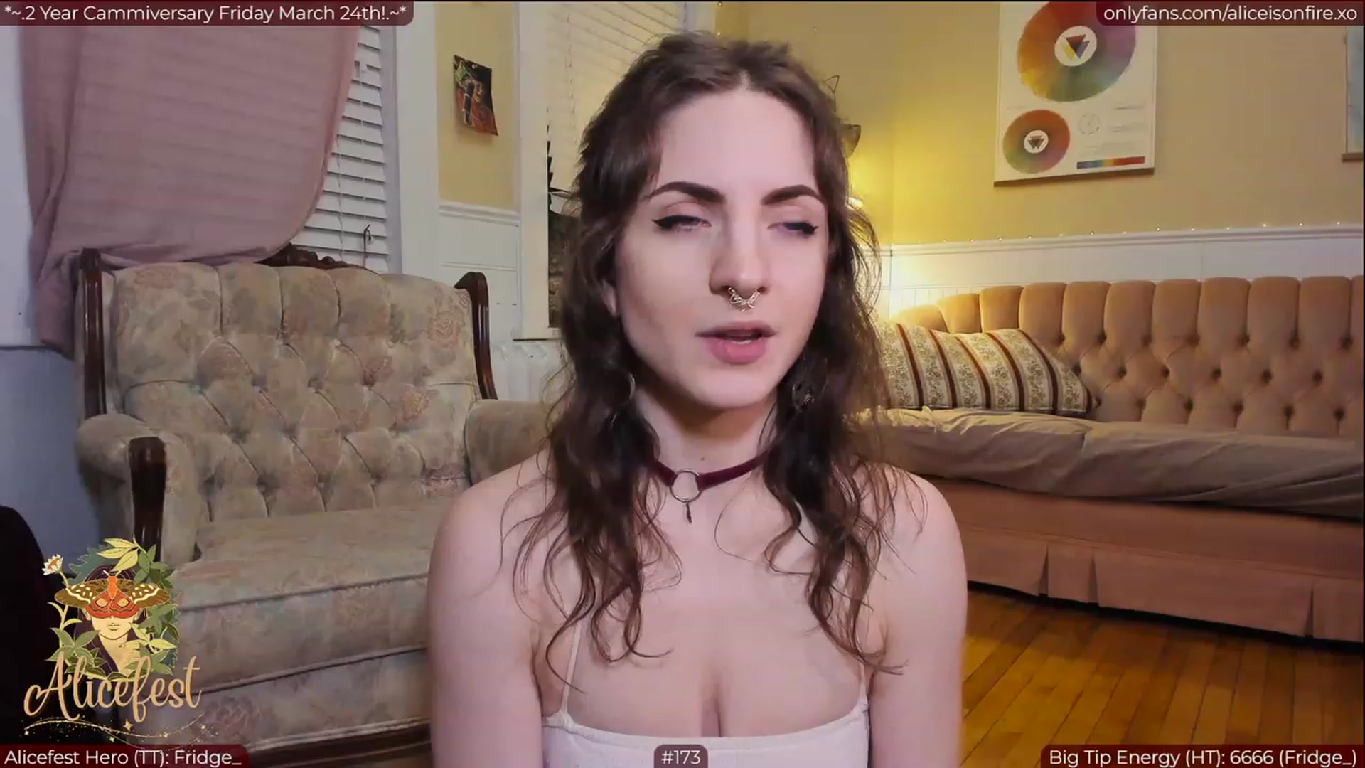 Gallery image thumbnail from aliceisonfire's myfreecams stream on, 03/20/2023, 08:00 image 1 of 20