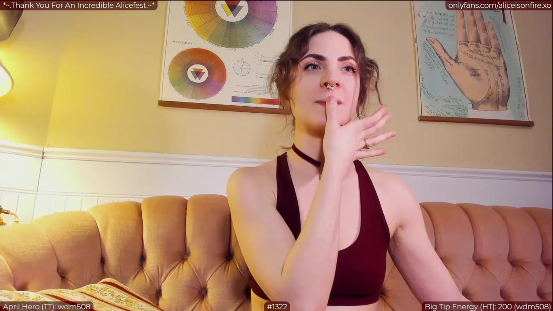 Gallery image thumbnail from aliceisonfire's myfreecams stream on, 04/03/2023, 07:44 image 16 of 20