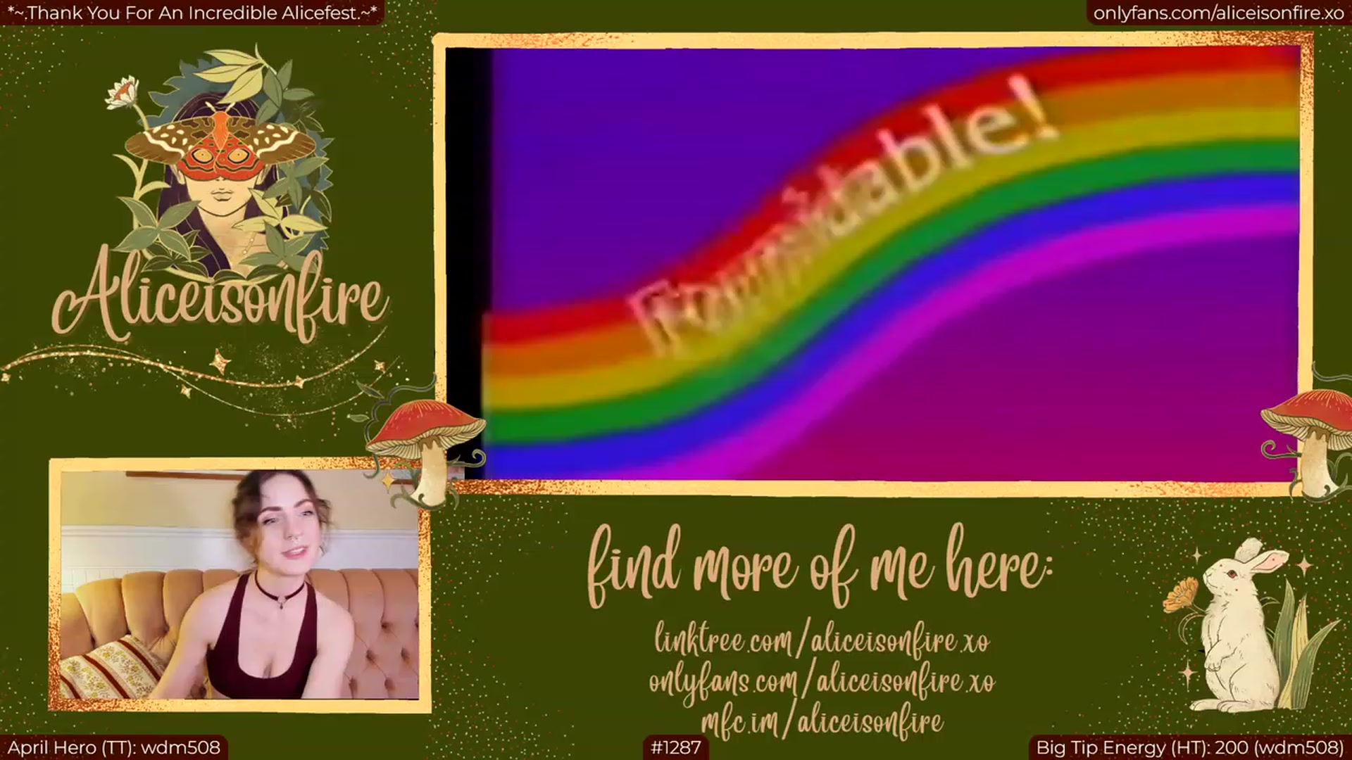 Gallery image thumbnail from aliceisonfire's myfreecams stream on, 04/03/2023, 08:18 image 6 of 20