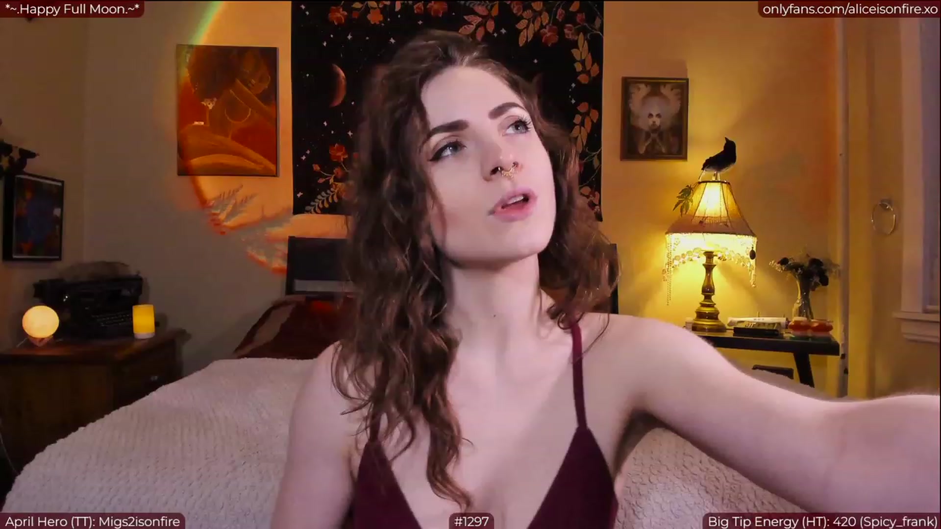 Gallery image thumbnail from aliceisonfire's myfreecams stream on, 04/06/2023, 06:38 image 13 of 20