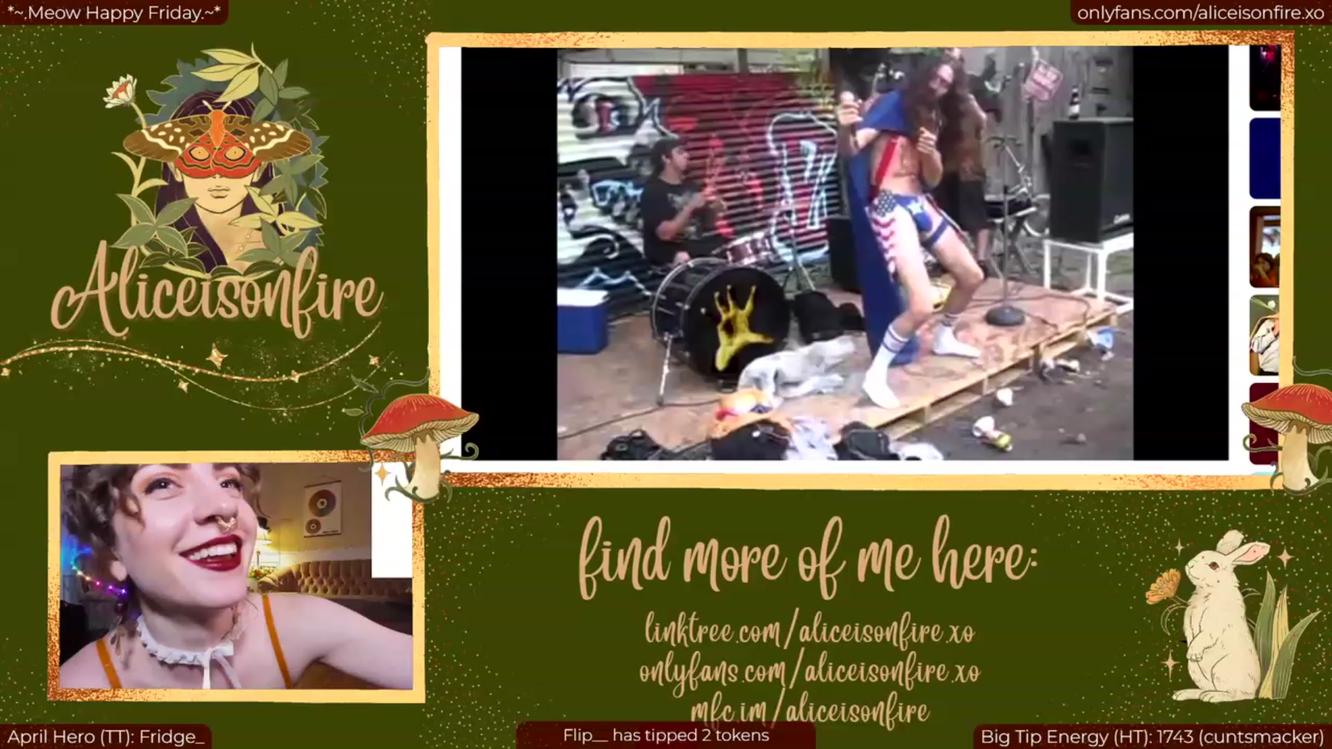 Gallery image thumbnail from aliceisonfire's myfreecams stream on, 04/15/2023, 08:39 image 6 of 20