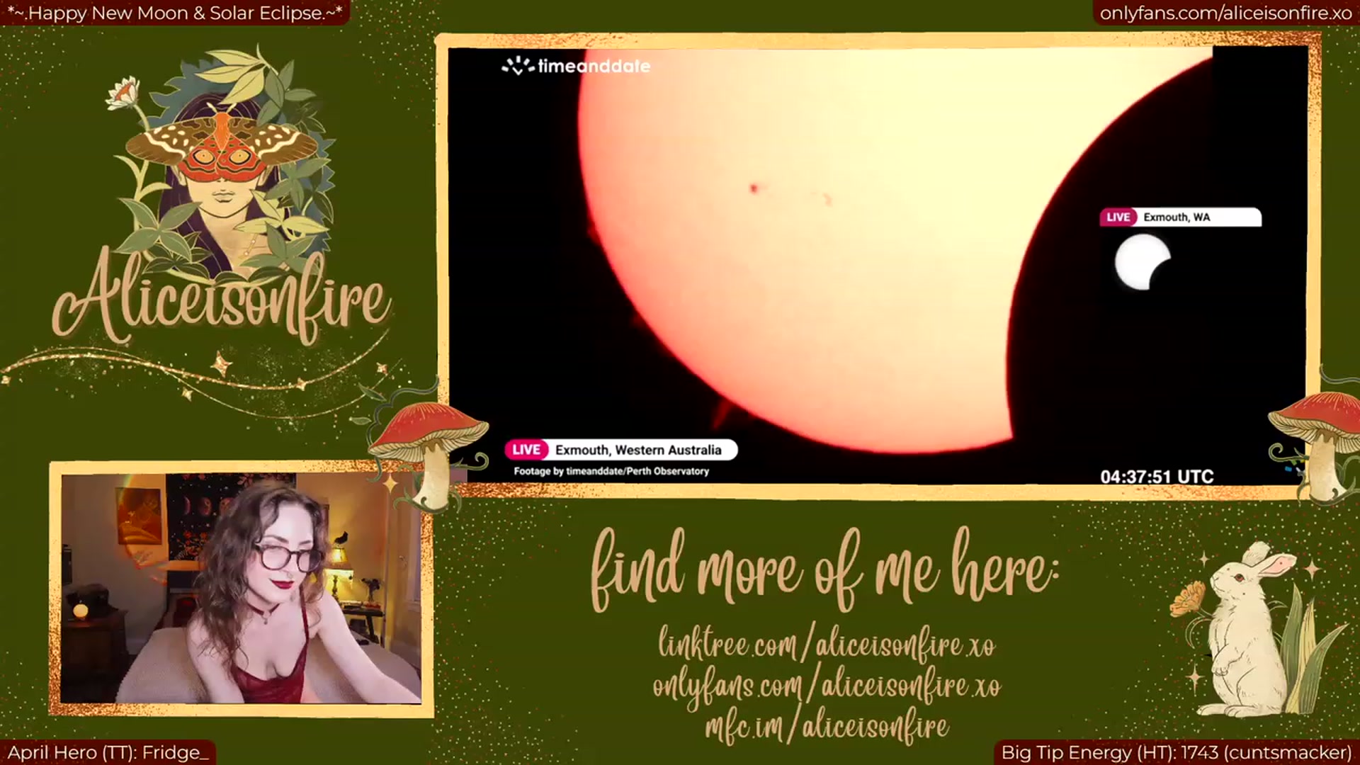 Gallery image thumbnail from aliceisonfire's myfreecams stream on, 04/20/2023, 05:25 image 15 of 20