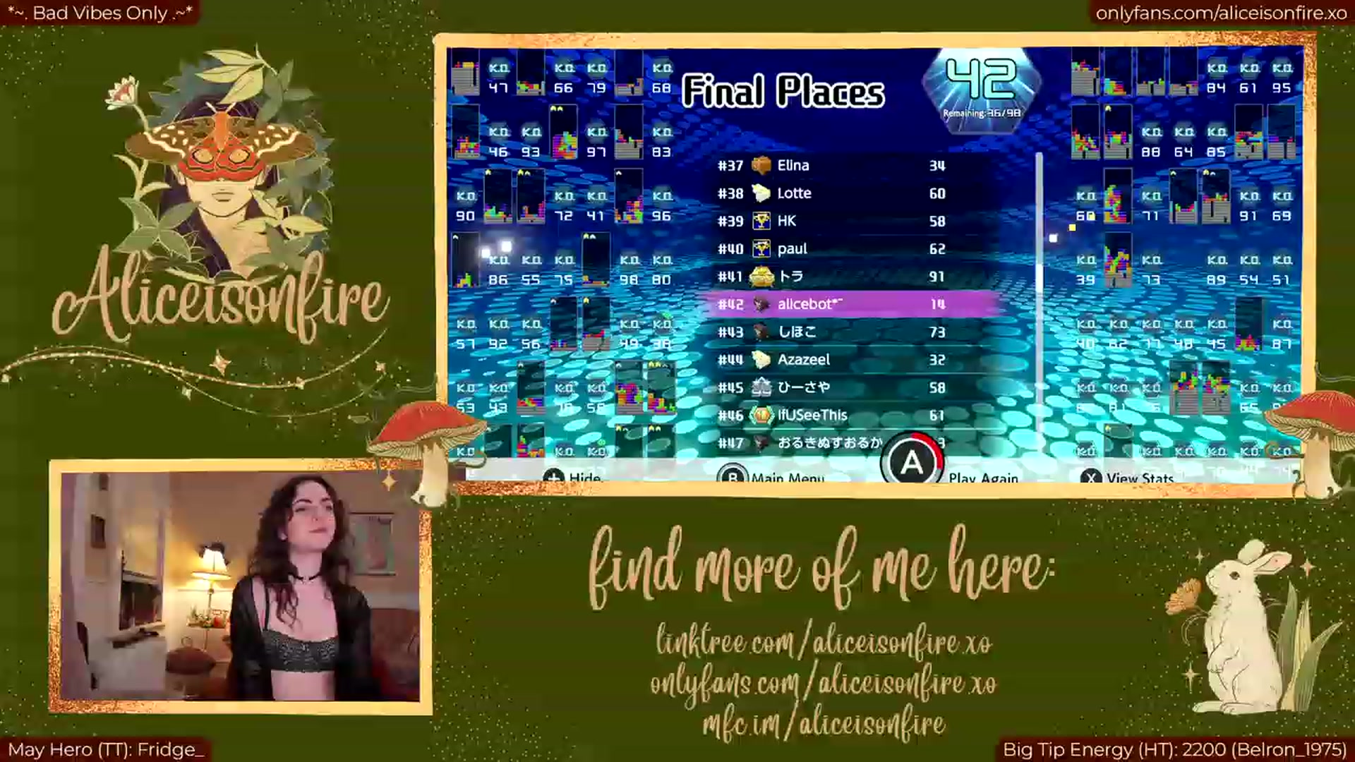 Gallery image thumbnail from aliceisonfire's myfreecams stream on, 05/18/2023, 08:28 image 19 of 20