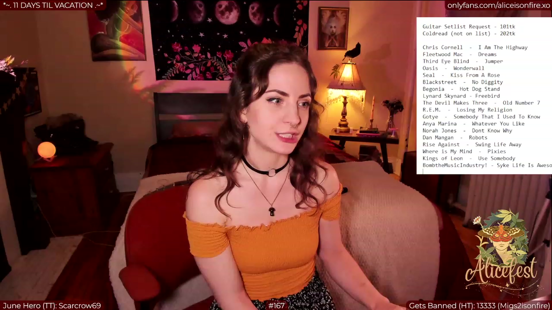 Gallery image thumbnail from aliceisonfire's myfreecams stream on, 06/23/2023, 07:12 image 1 of 20