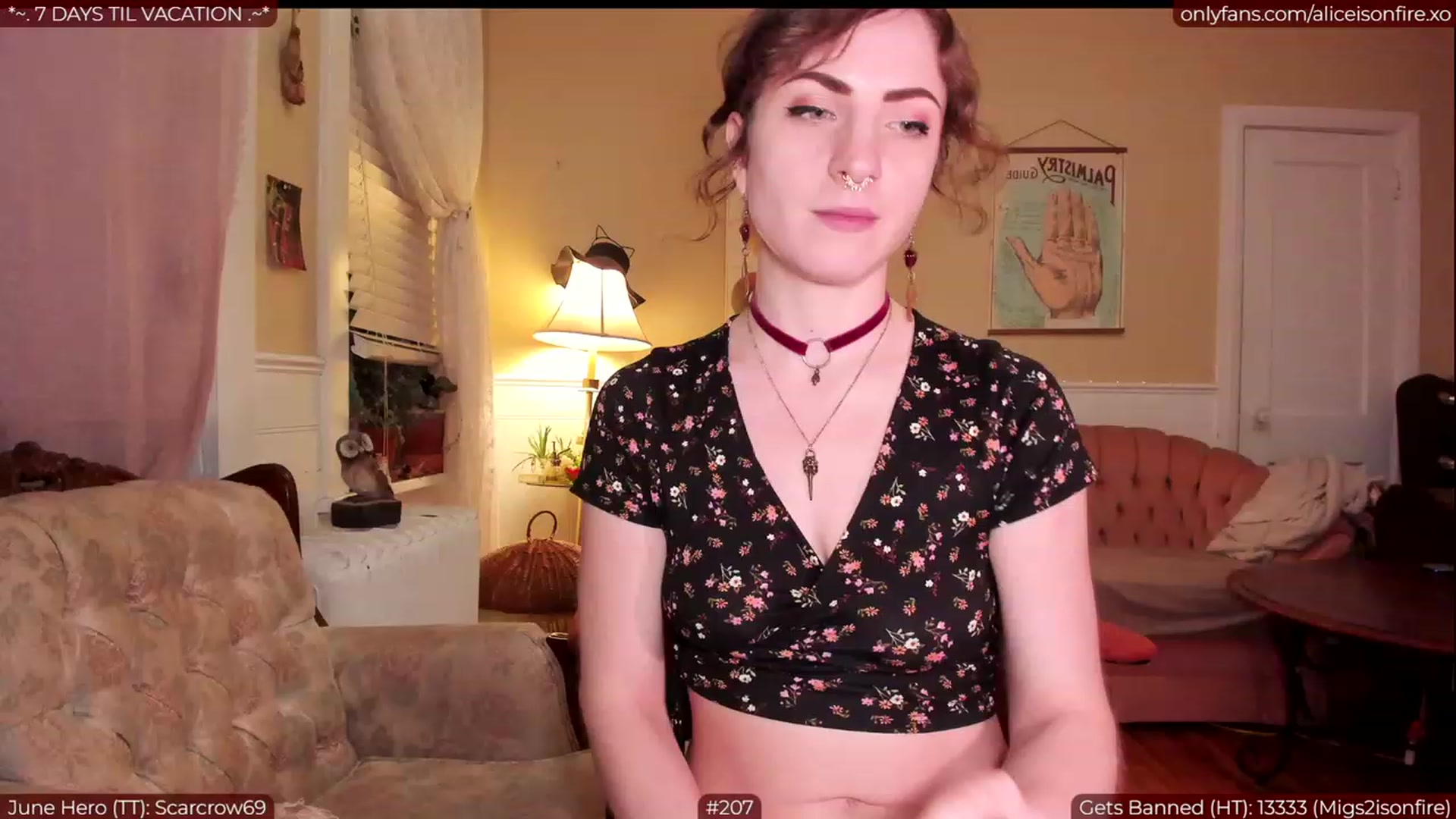 Gallery image thumbnail from aliceisonfire's myfreecams stream on, 06/27/2023, 07:29 image 14 of 20
