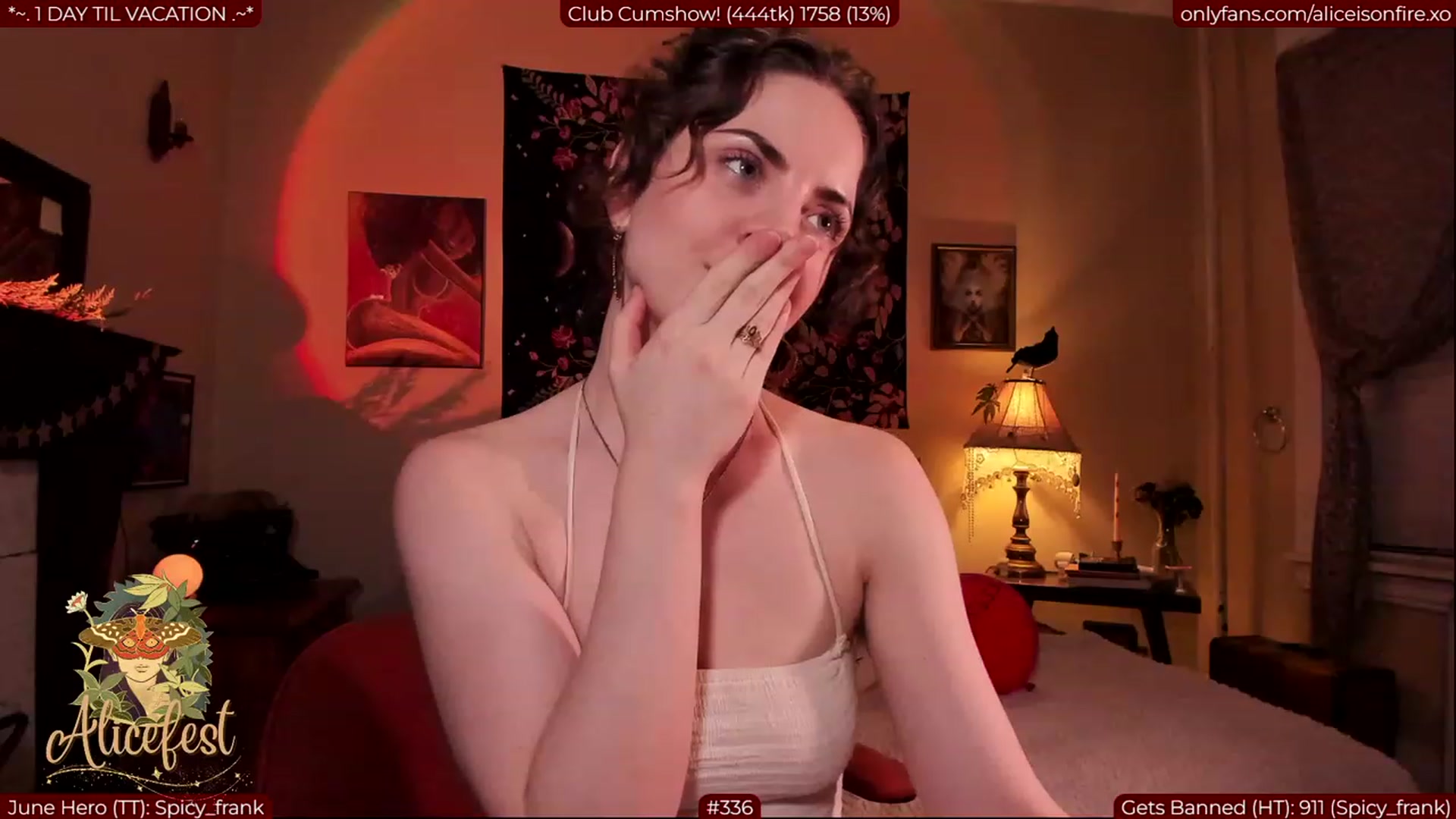 Gallery image thumbnail from aliceisonfire's myfreecams stream on, 07/03/2023, 05:13 image 18 of 20