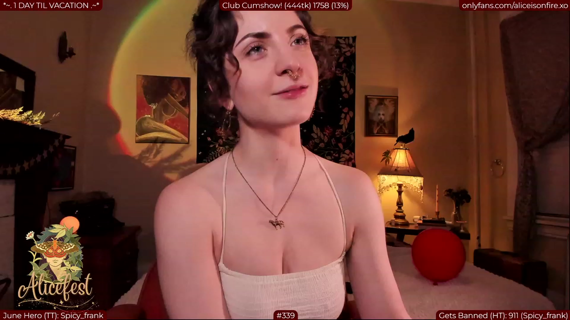 Gallery image thumbnail from aliceisonfire's myfreecams stream on, 07/03/2023, 05:50 image 1 of 20
