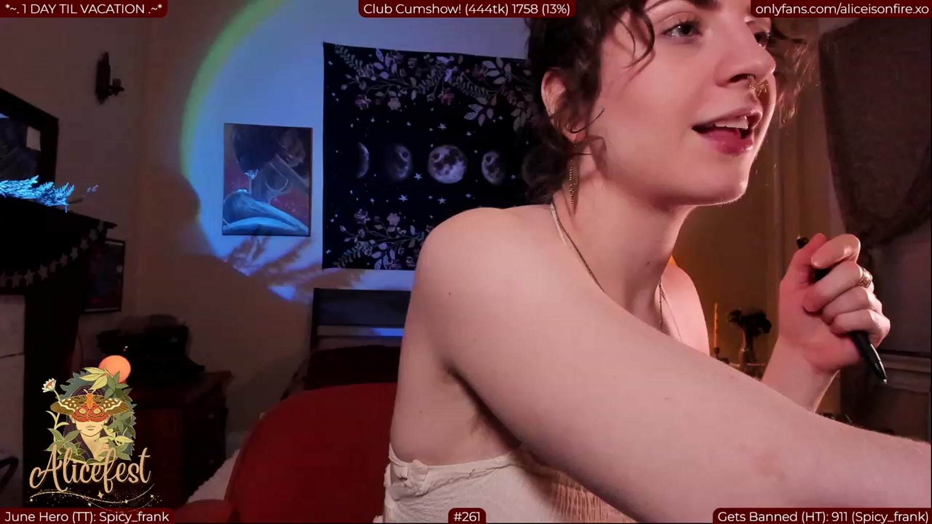 Gallery image thumbnail from aliceisonfire's myfreecams stream on, 07/03/2023, 05:50 image 5 of 20