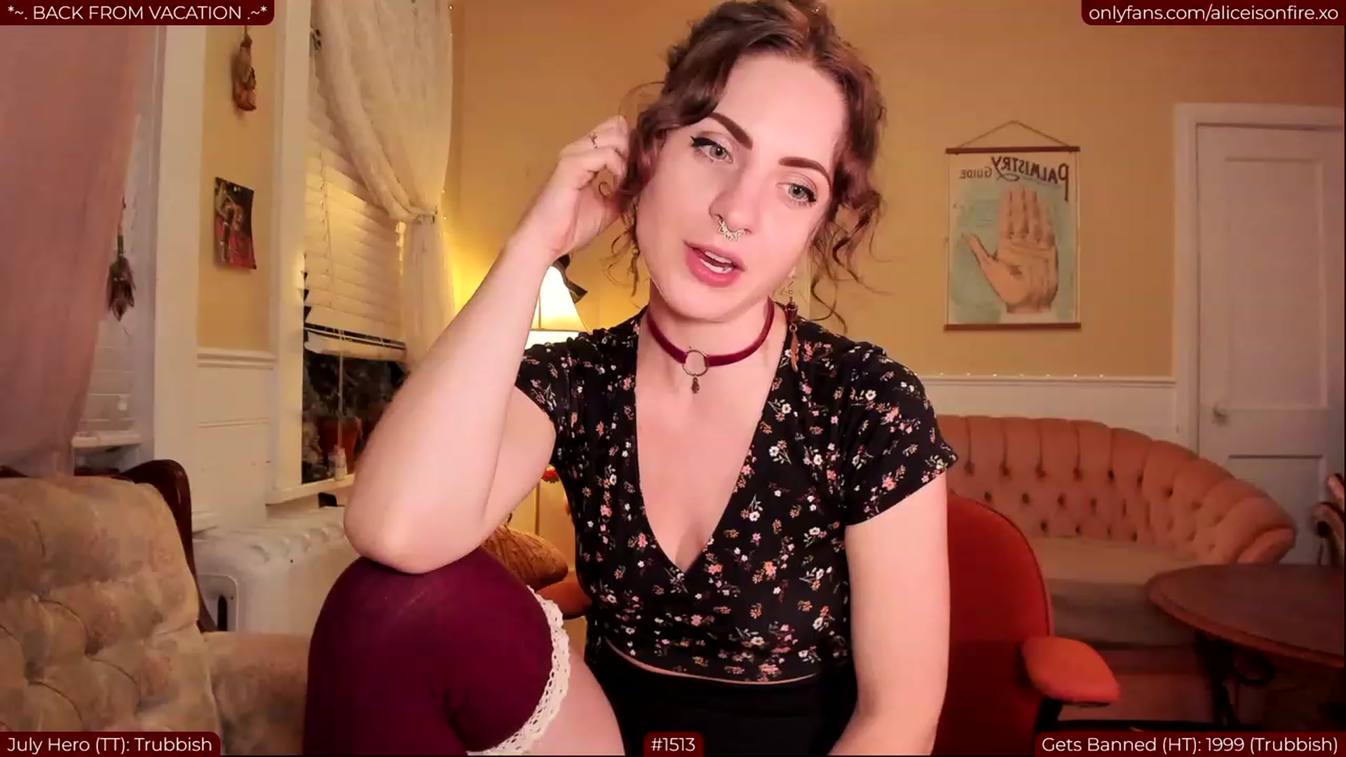 Gallery image thumbnail from aliceisonfire's myfreecams stream on, 08/01/2023, 07:42 image 8 of 20