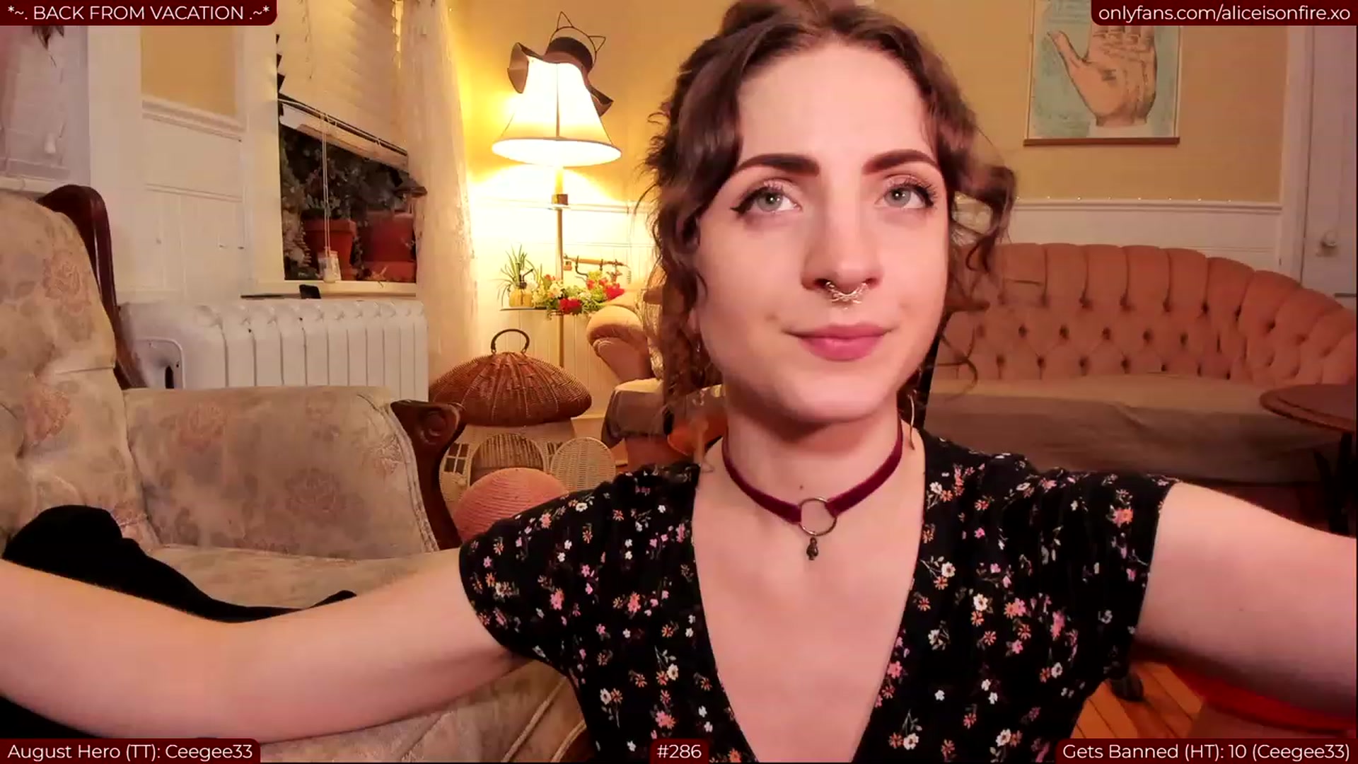 Gallery image thumbnail from aliceisonfire's myfreecams stream on, 08/01/2023, 07:42 image 16 of 20