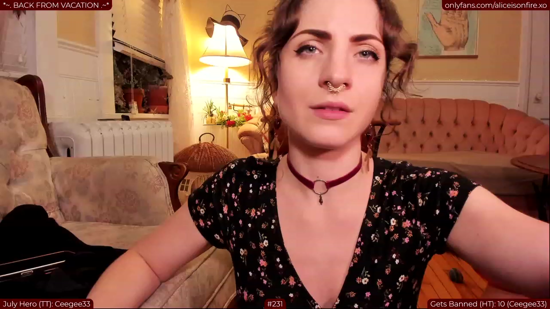 Gallery image thumbnail from aliceisonfire's myfreecams stream on, 08/01/2023, 07:42 image 14 of 20