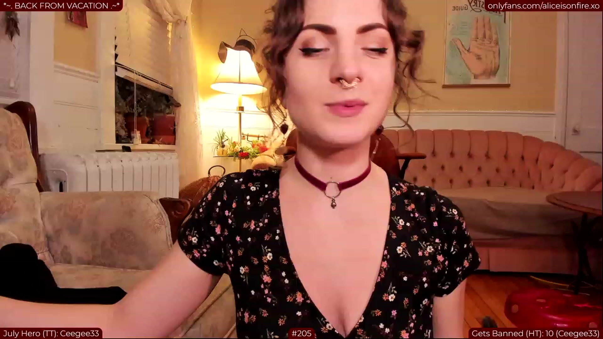 Gallery image thumbnail from aliceisonfire's myfreecams stream on, 08/01/2023, 07:42 image 13 of 20