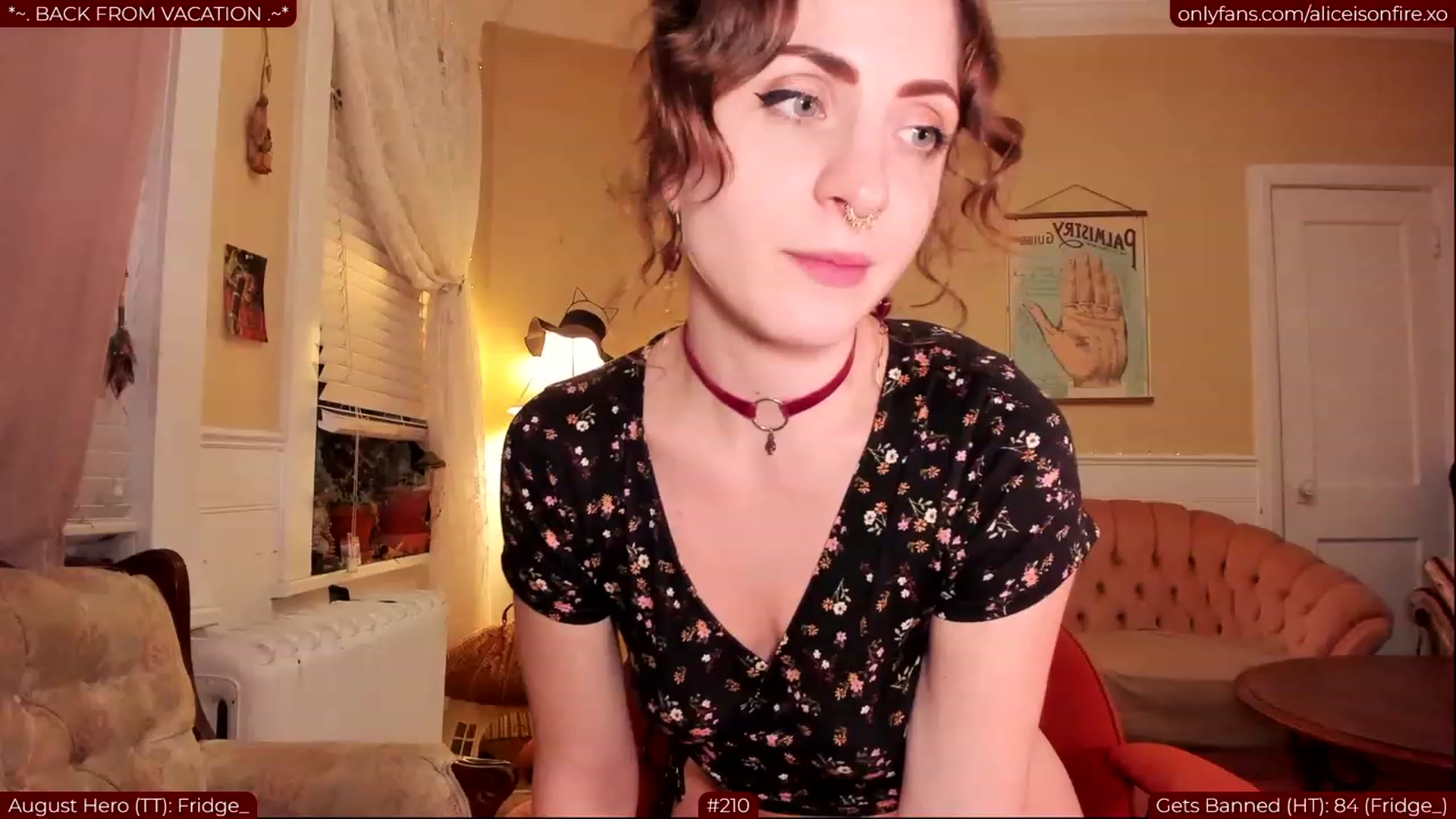 Gallery image thumbnail from aliceisonfire's myfreecams stream on, 08/01/2023, 08:03 image 7 of 20