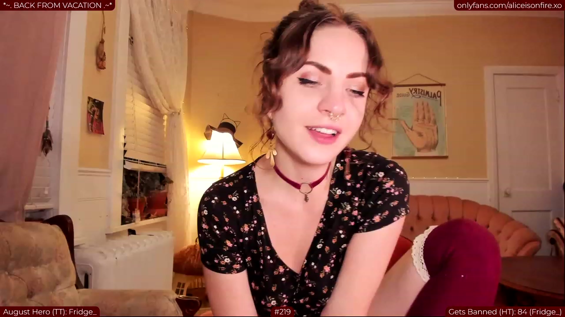 Gallery image thumbnail from aliceisonfire's myfreecams stream on, 08/01/2023, 08:03 image 9 of 20