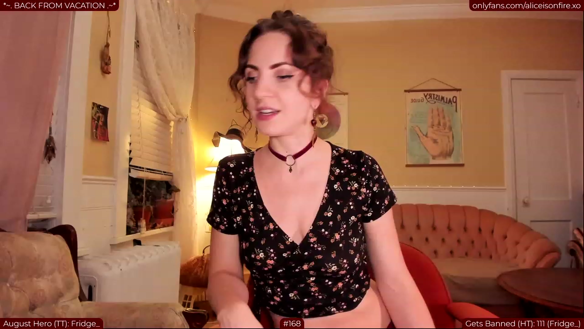 Gallery image thumbnail from aliceisonfire's myfreecams stream on, 08/01/2023, 08:03 image 16 of 20