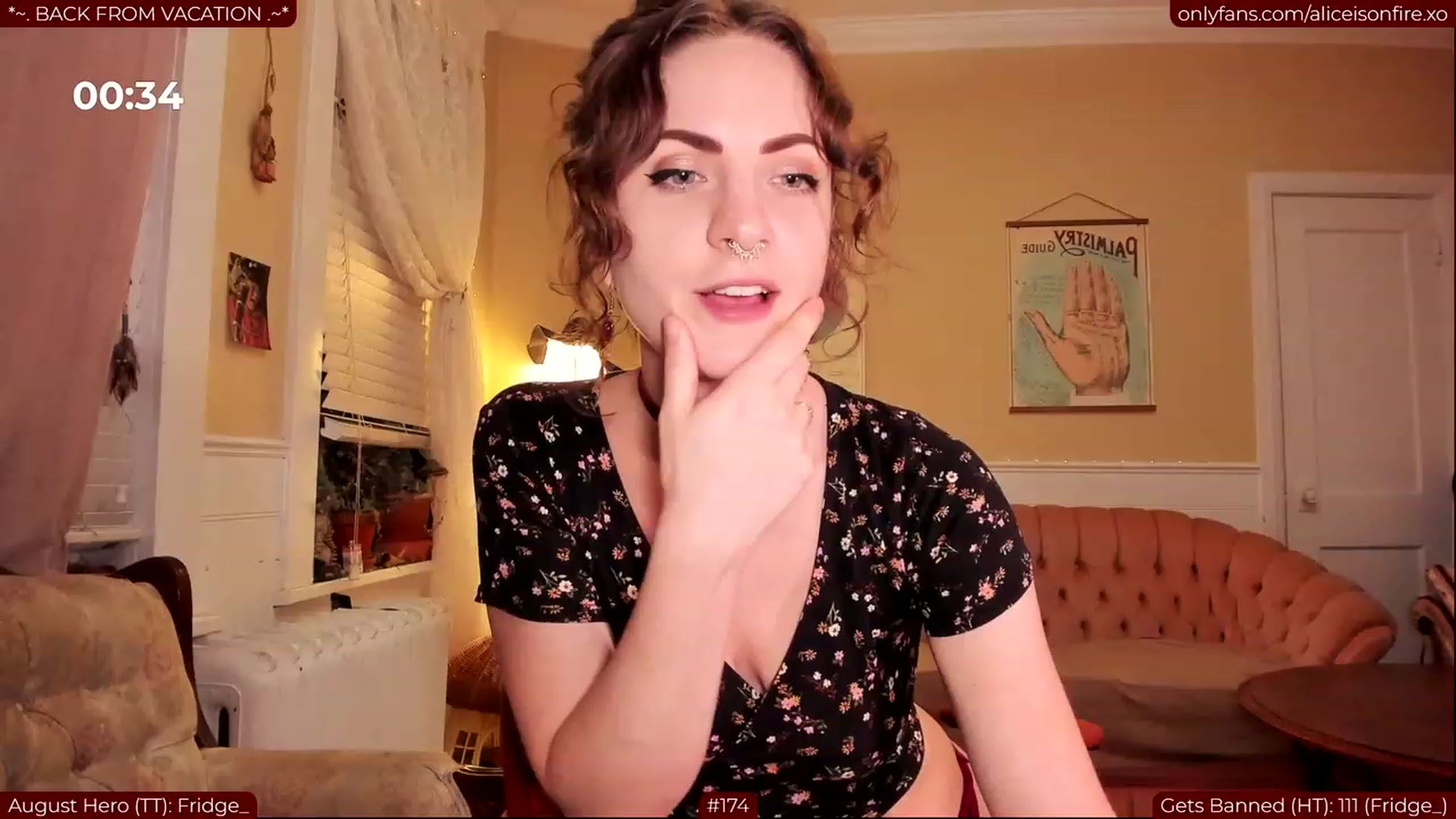 Gallery image thumbnail from aliceisonfire's myfreecams stream on, 08/01/2023, 08:03 image 20 of 20
