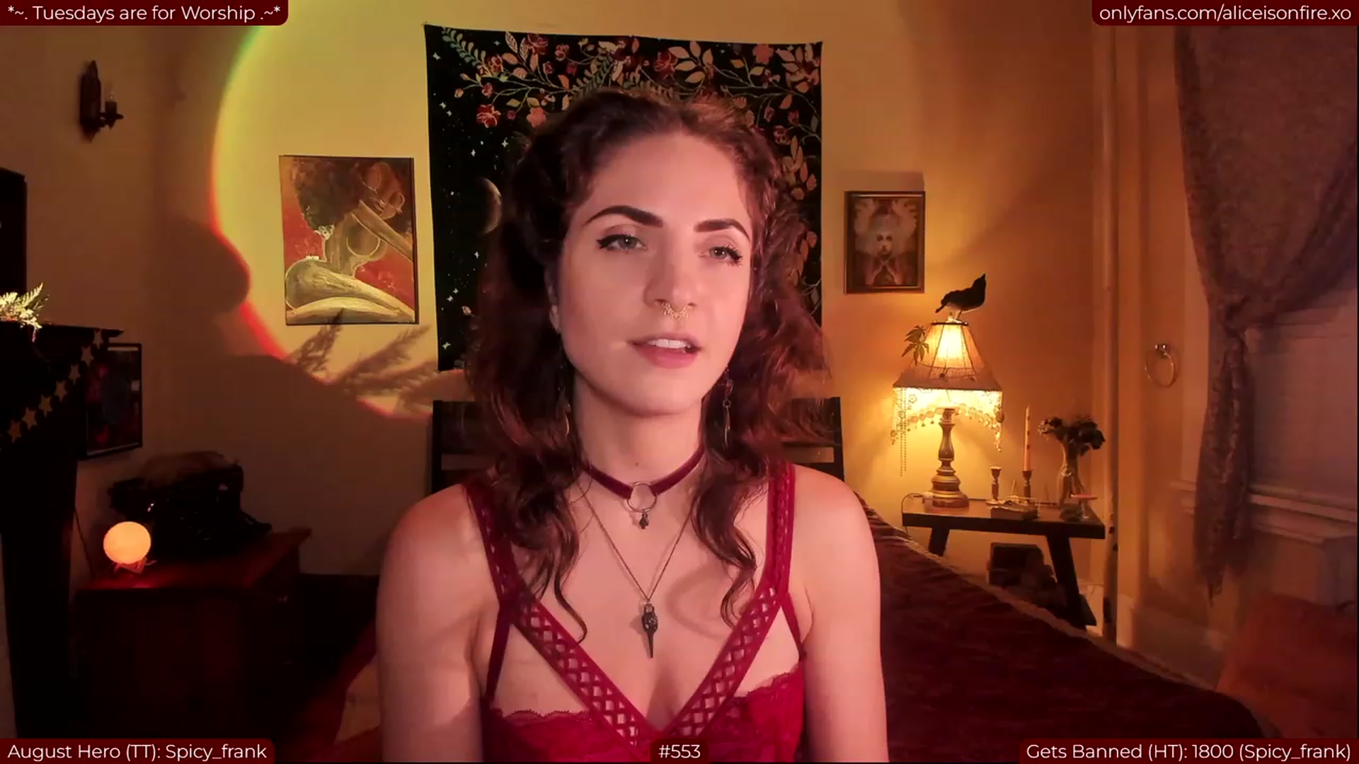 Gallery image thumbnail from aliceisonfire's myfreecams stream on, 08/09/2023, 04:49 image 1 of 20