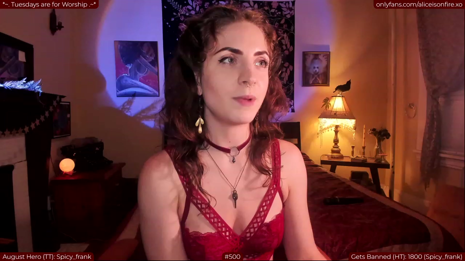 Gallery image thumbnail from aliceisonfire's myfreecams stream on, 08/09/2023, 04:49 image 17 of 20