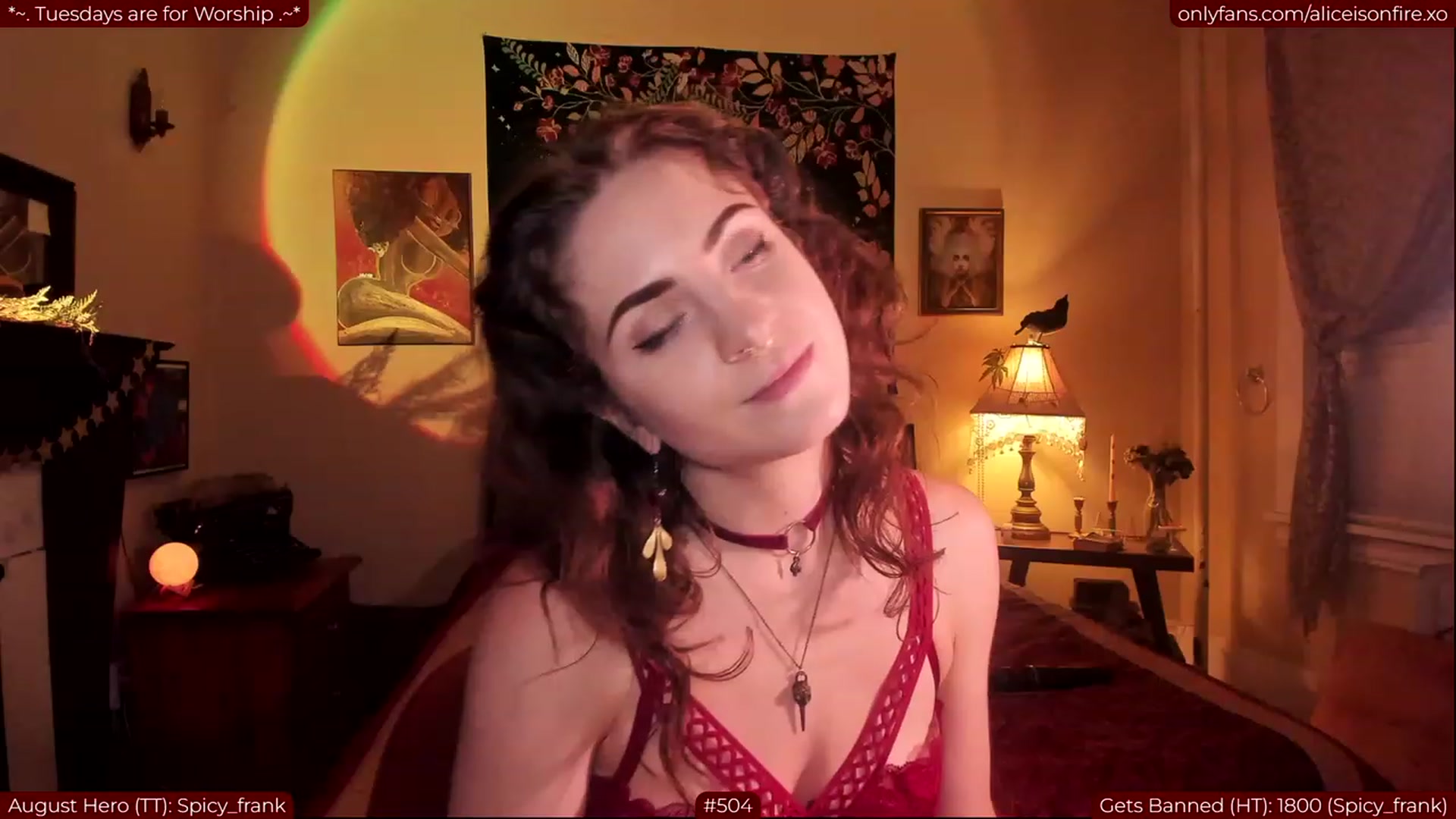 Gallery image thumbnail from aliceisonfire's myfreecams stream on, 08/09/2023, 04:49 image 19 of 20