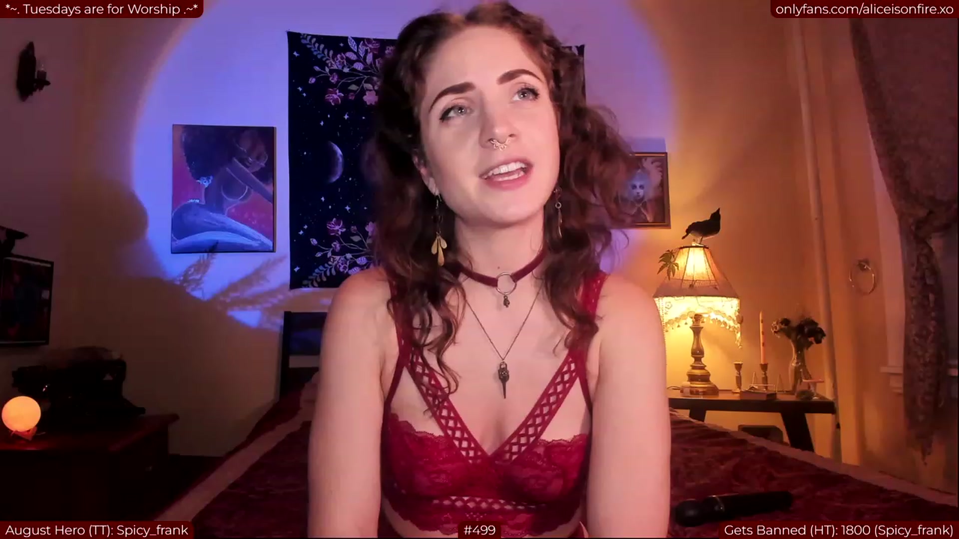Gallery image thumbnail from aliceisonfire's myfreecams stream on, 08/09/2023, 04:49 image 11 of 20