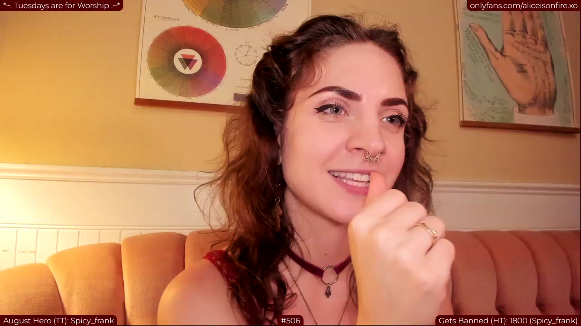 Gallery image thumbnail from aliceisonfire's myfreecams stream on, 08/09/2023, 06:54 image 18 of 20