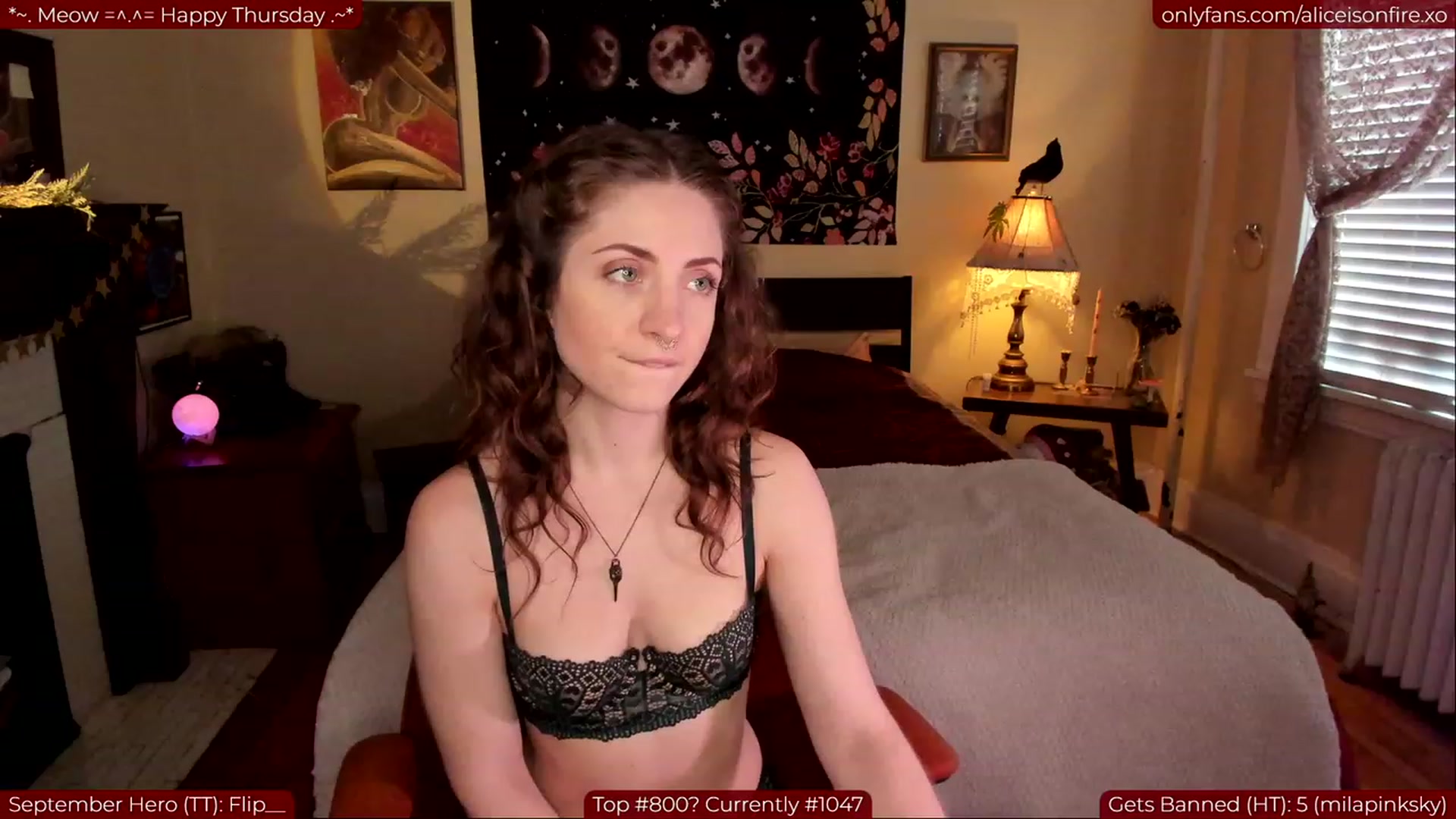 Gallery image thumbnail from aliceisonfire's myfreecams stream on, 09/14/2023, 19:42 image 1 of 20