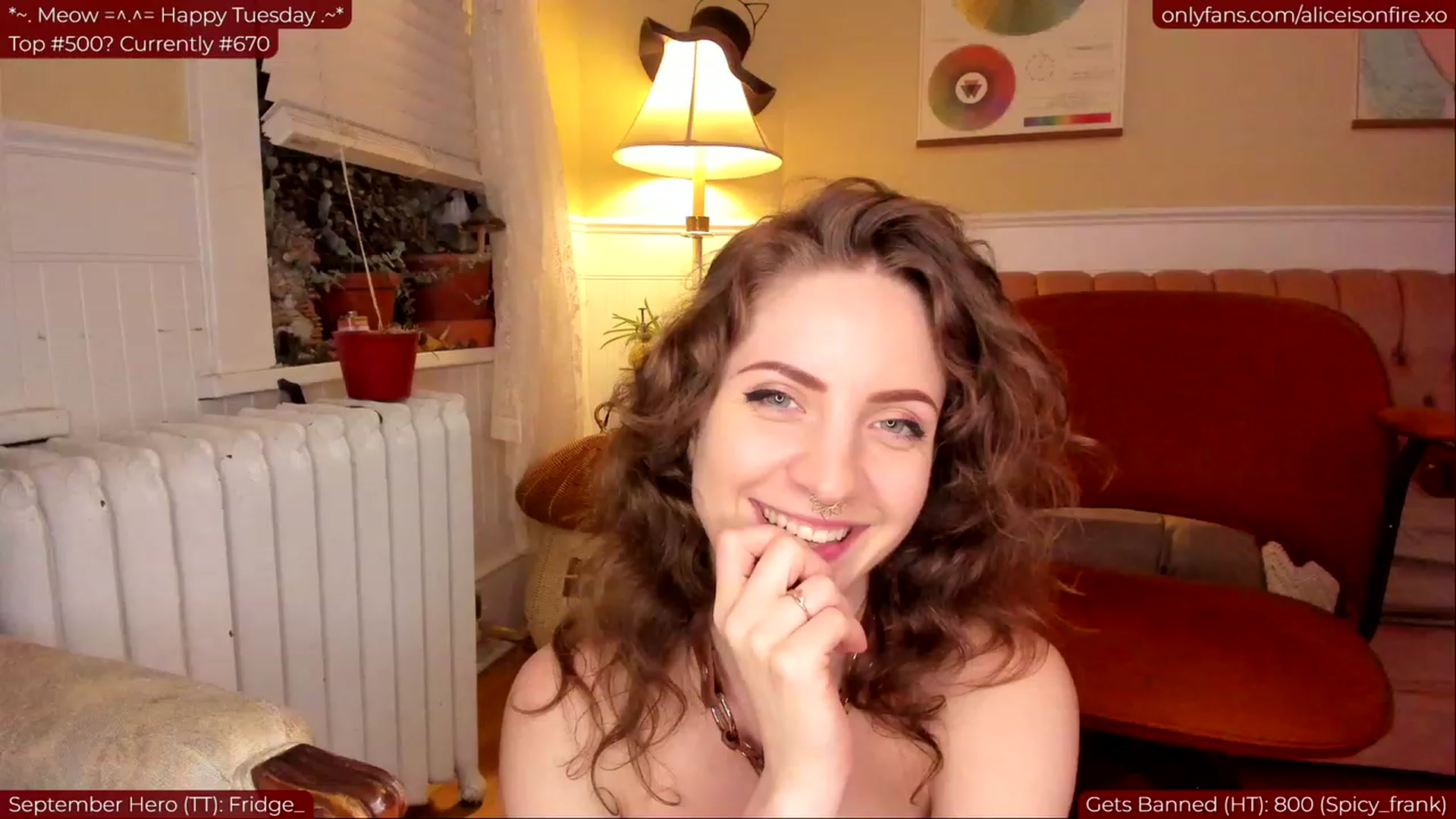 Gallery image thumbnail from aliceisonfire's myfreecams stream on, 09/20/2023, 07:50 image 20 of 20
