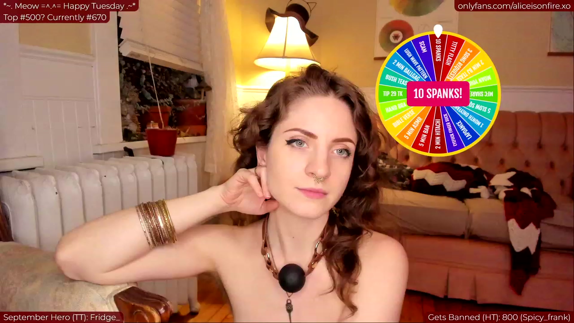 Gallery image thumbnail from aliceisonfire's myfreecams stream on, 09/20/2023, 07:50 image 14 of 20