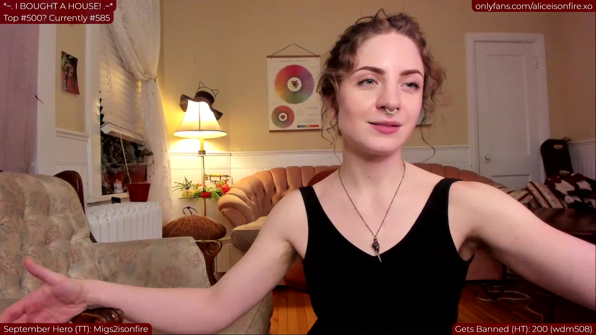 Gallery image thumbnail from aliceisonfire's myfreecams stream on, 09/27/2023, 06:54 image 17 of 20