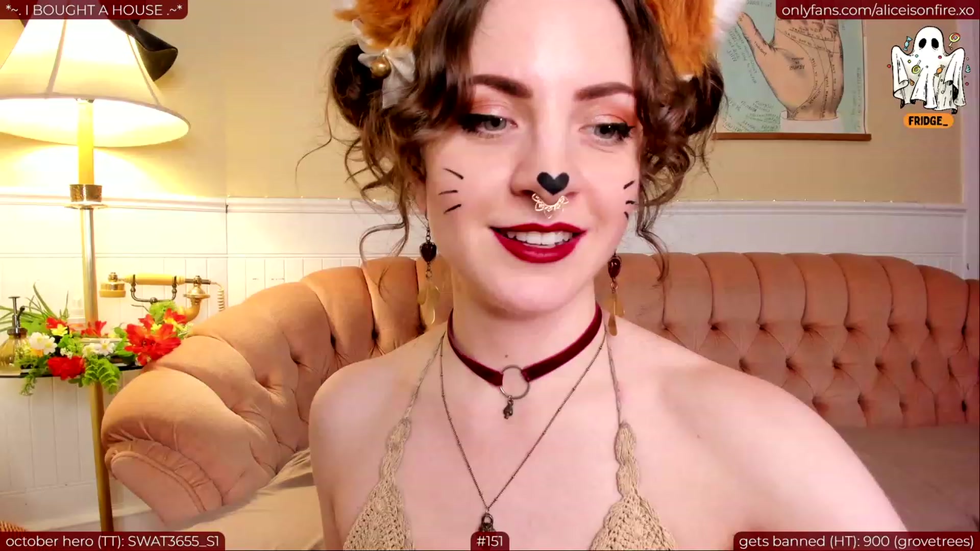 Gallery image thumbnail from aliceisonfire's myfreecams stream on, 10/04/2023, 07:40 image 1 of 20