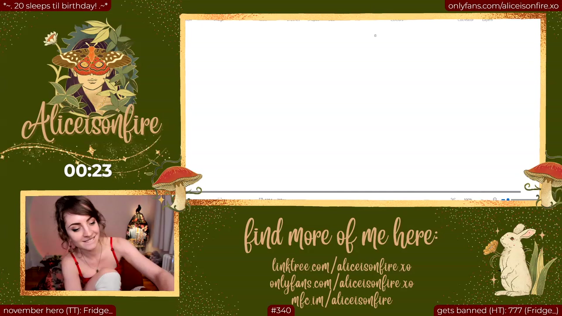 Gallery image thumbnail from aliceisonfire's myfreecams stream on, 11/18/2023, 07:32 image 20 of 20