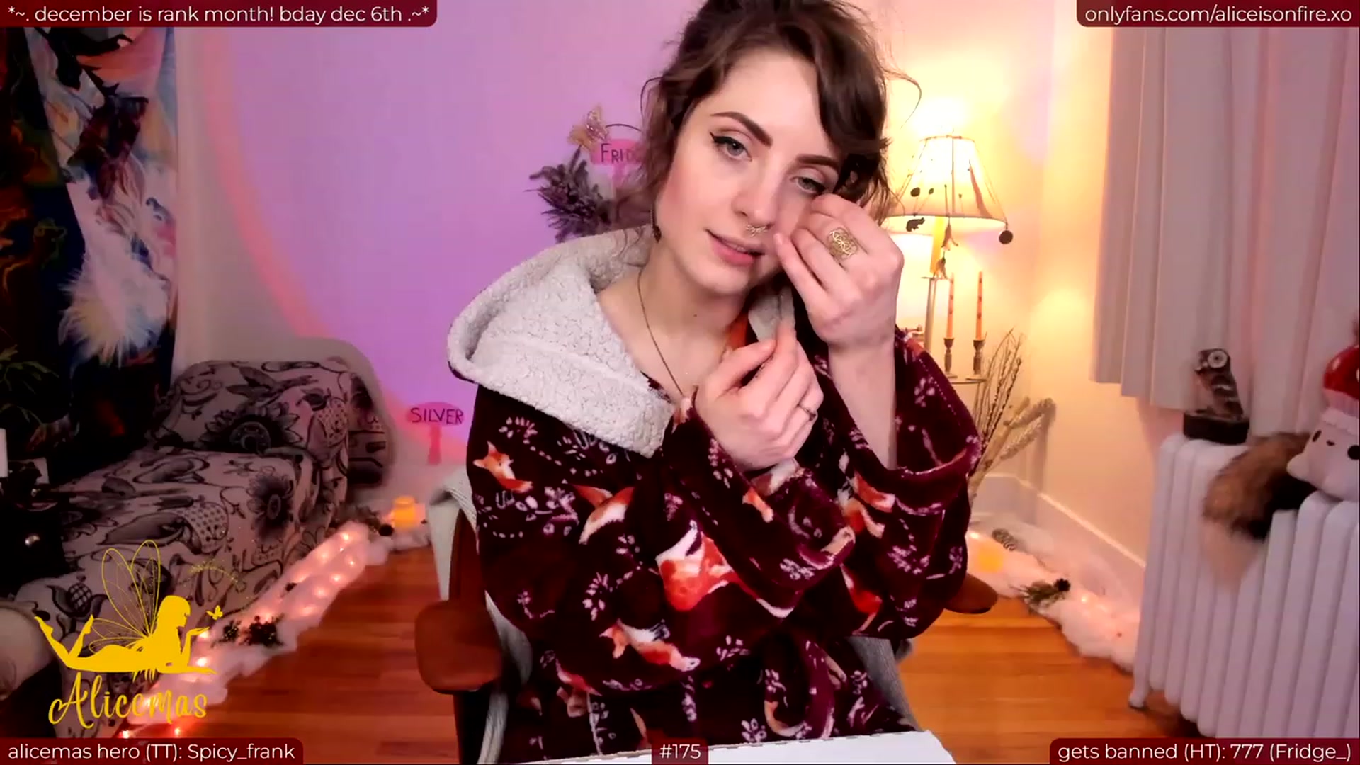 Gallery image thumbnail from aliceisonfire's myfreecams stream on, 12/02/2023, 07:58 image 6 of 20