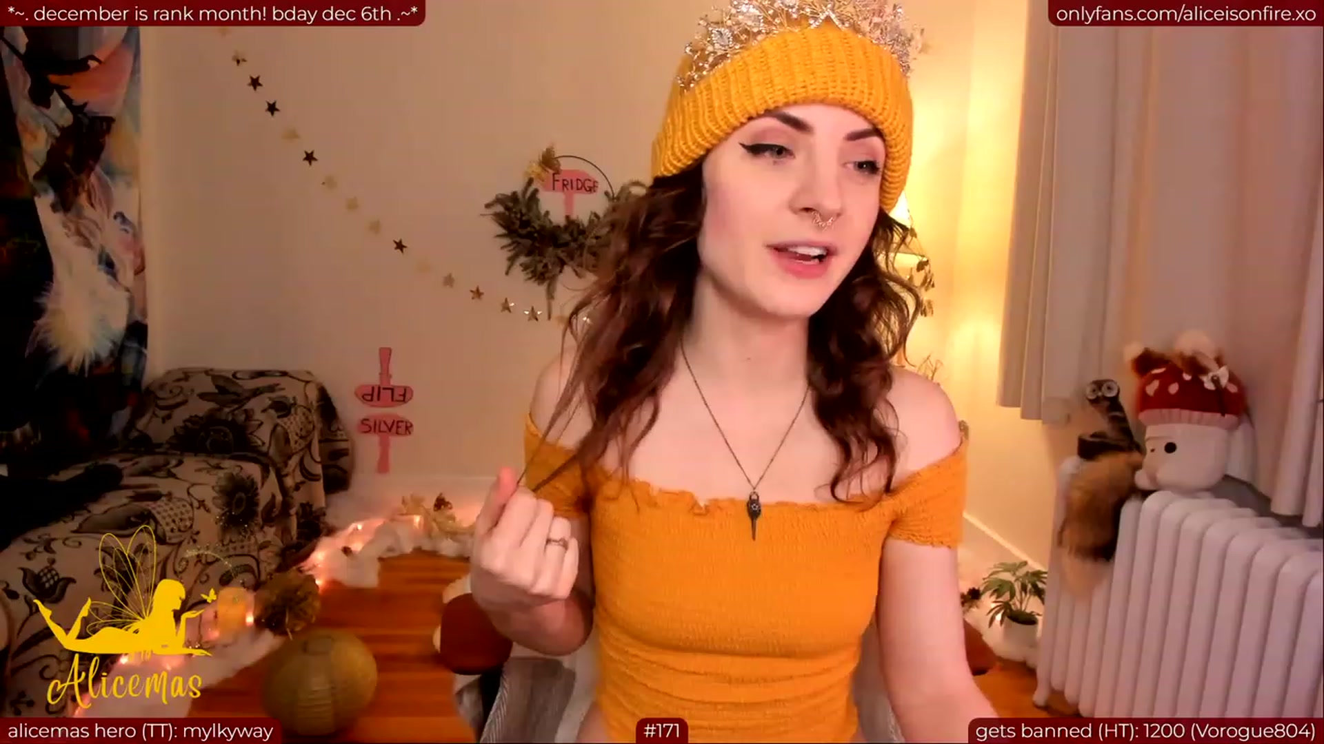 Gallery image thumbnail from aliceisonfire's myfreecams stream on, 12/06/2023, 07:22 image 11 of 20